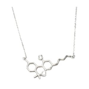 Molécula de Plata Esterlina - Piedras Blancas - 43cm