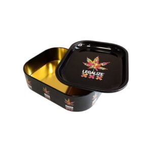 Caja Metálica con Bandeja para Liar - Legalize - 18 x 14 x5cm